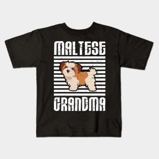 Maltese Grandma Proud Dogs Kids T-Shirt